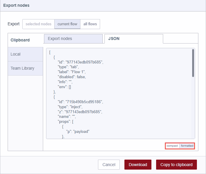 Option to compact and format the application flow Option to compact and format the application flow